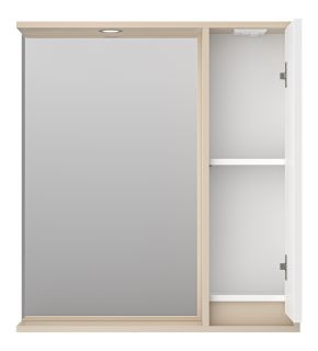 Зеркальный шкаф с подсветкой Brevita Balaton BAL-04075-03-01П правый 75см белый/бежевый